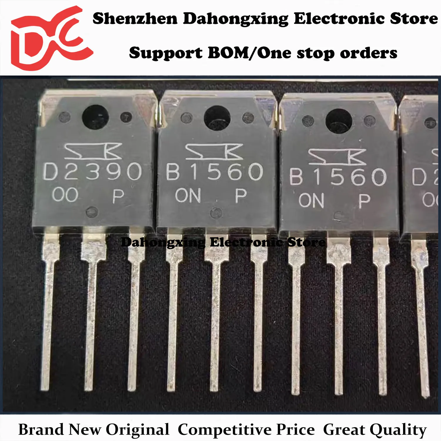 

New Original 2Pairs 2SB1560 B1560 + 2SD2390 D2390 TO-3P Audio Amplifier Transistor Electronic Components Great Quality