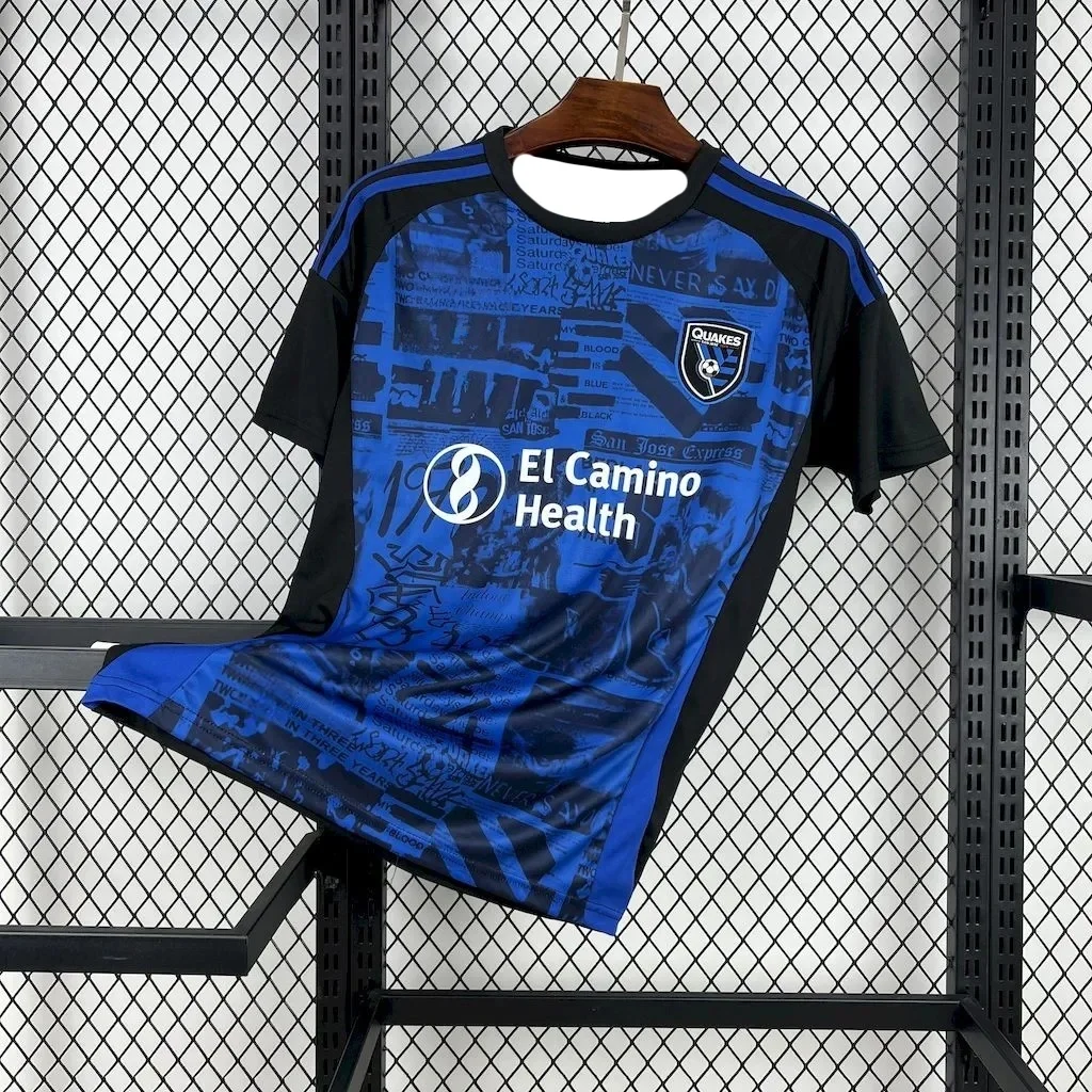 25-26 SAN José Earthquake Home Fans Retro Player Camisetas de fútbol Impreso 3D de manga corta, Adecuado tanto para hombres como para mujeres