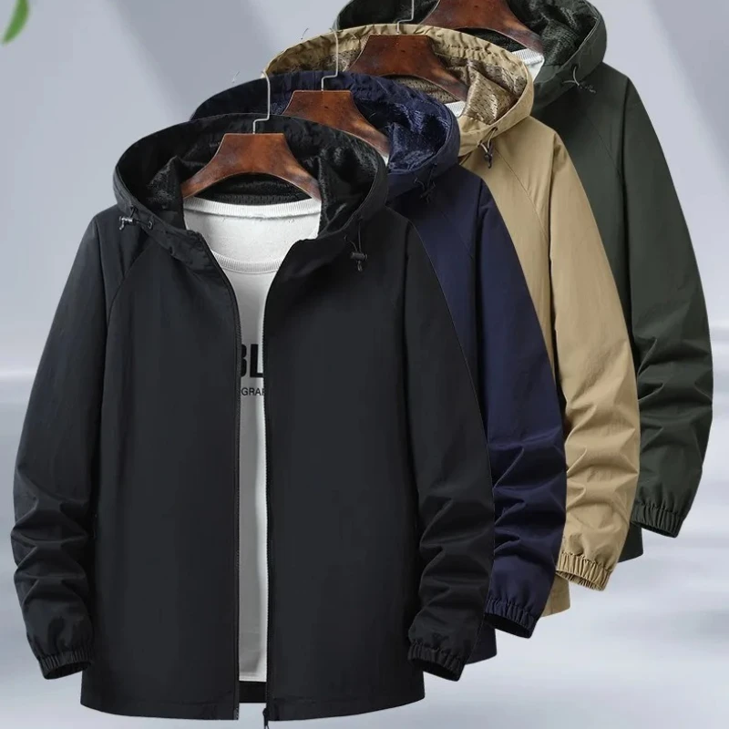 

Autumn Hooded Jacket Men's Workwear Sports Coat Thin Overalls Versatile Casual Waterproof Windproof Outdoor Casual Men's Jackets