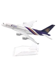 JASON TUTU 16cm Thai Airways Airbus A380 Airways Airplane Model Plane Diecast Metal 1/400 Scale Planes