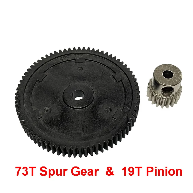 Nylon 48P Spur Gear 73T 48P Metal Pinion  3.17mm 19T 26T 34T Motor Gear For 1/10 Rc Model Car Parts