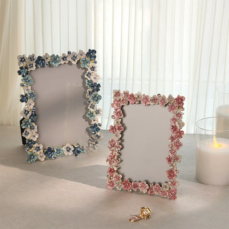 

Photo frame, 6-inch French flower high-end table, romantic and creative wedding photo frame