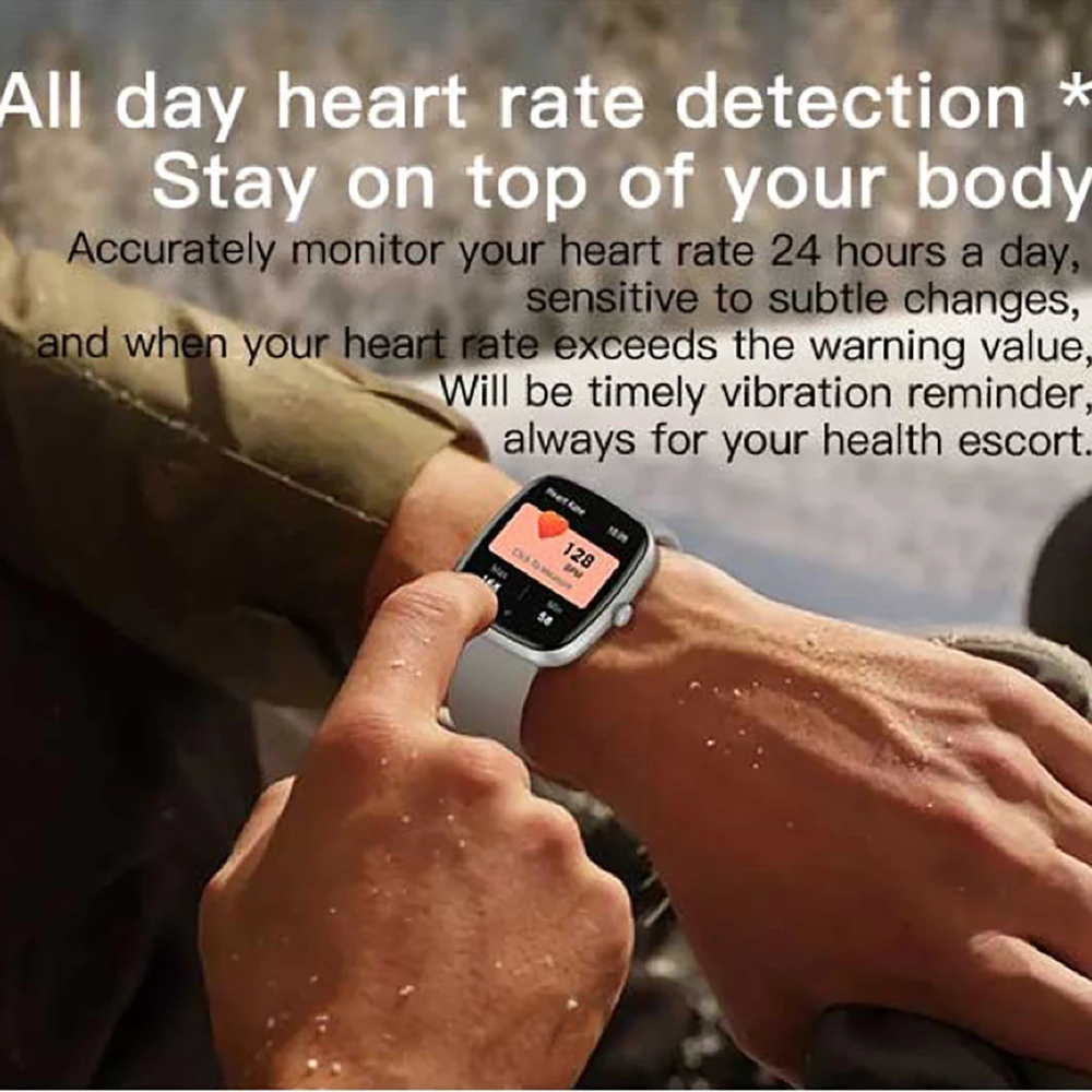 1.83 "الرجال والنساء بلوتوث دعوة معدل ضربات القلب الأكسجين في الدم الصحة الساعات الذكية مساعد صوتي 100 + الطلب الموسيقى الرياضة Smartwatch