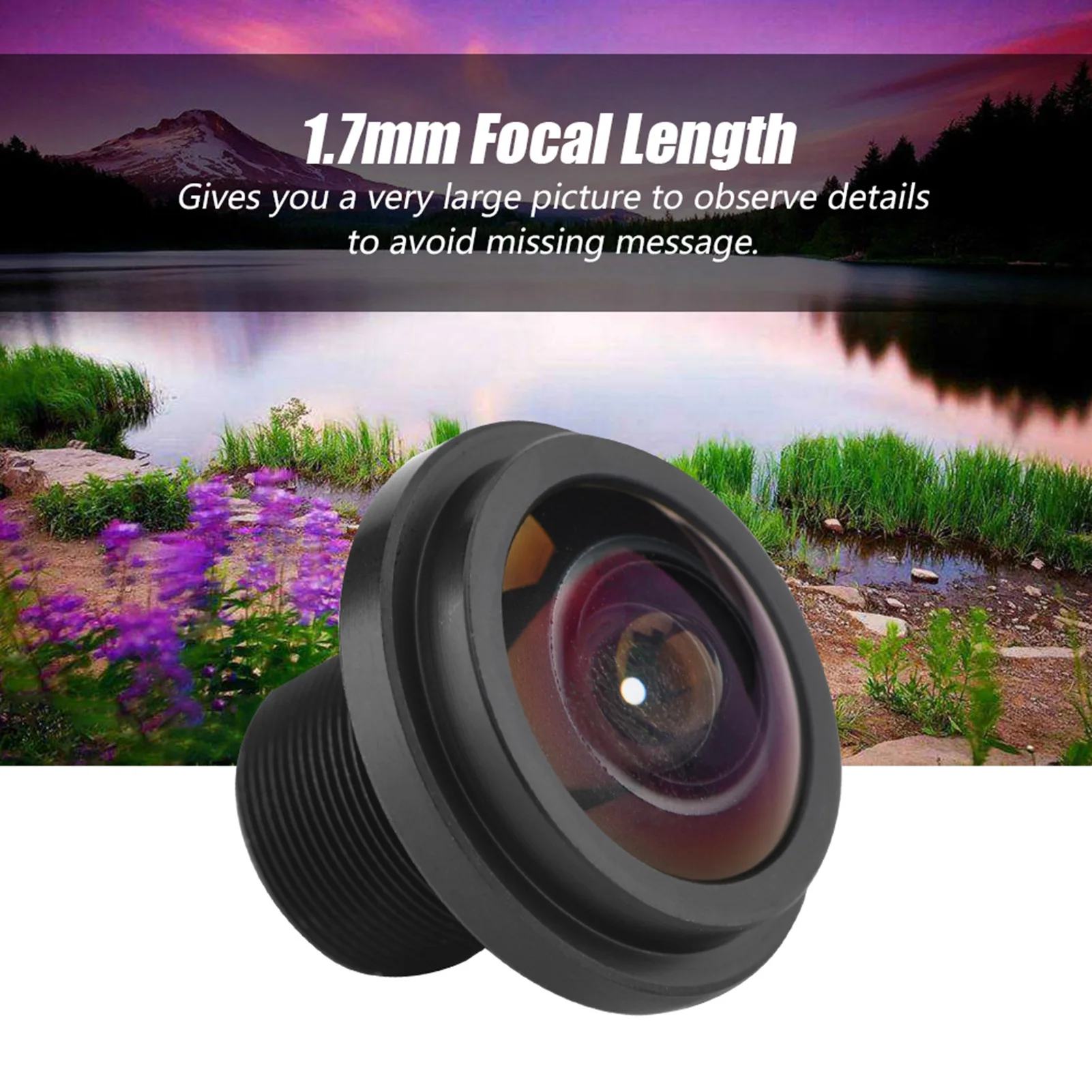 5MP HD Fisheye Security Camera Lens 1.7mm 185 Degree Wide Angle Low Distortion for CCTV Surveillance System Business Monitoring