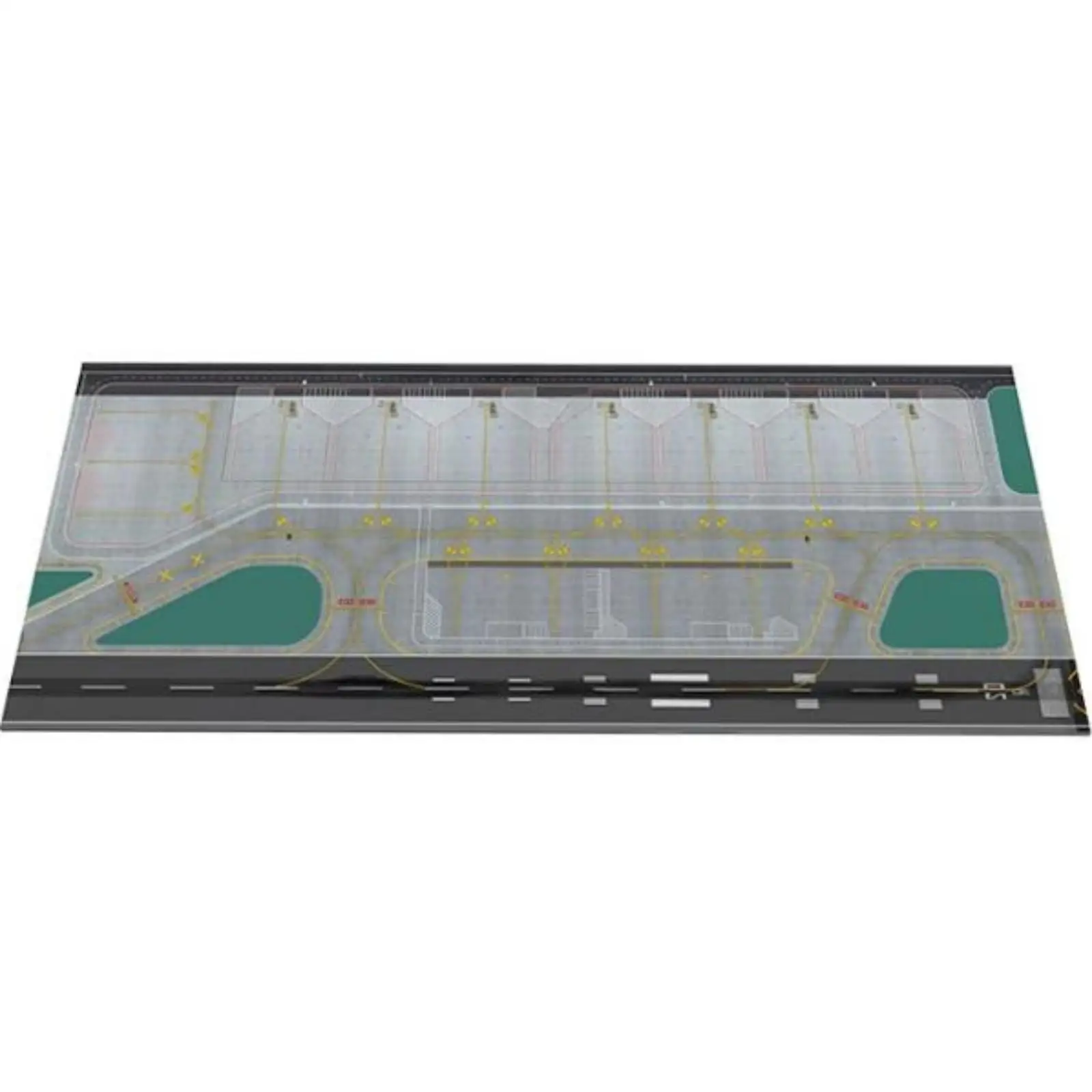 Realistic Model Airport Runway Diagram Paper Mat for Desk Setup and Custom Exhibit Diorama