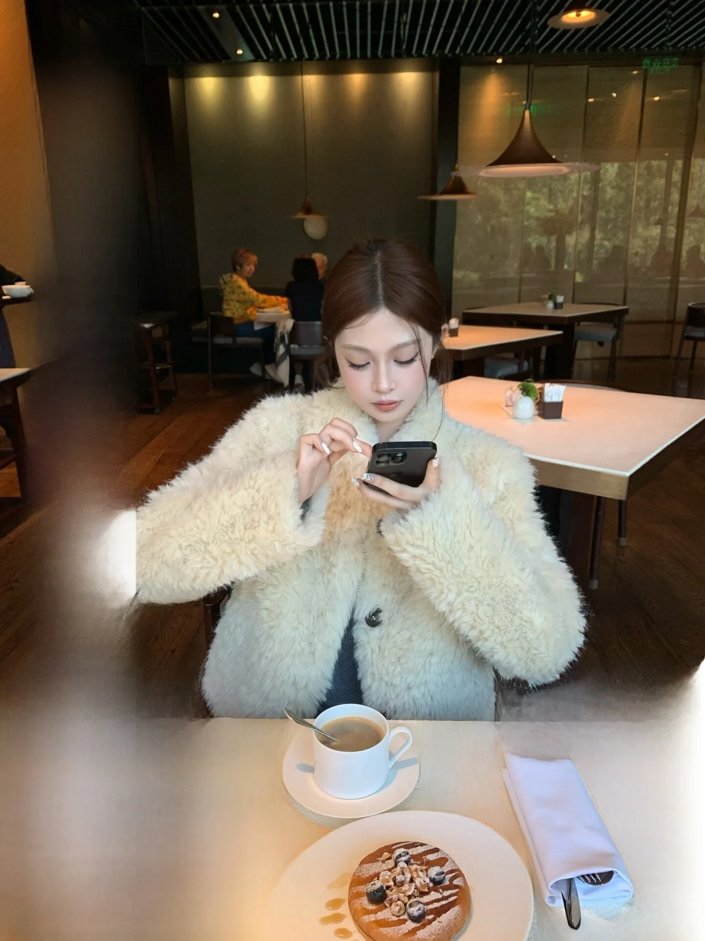 

Женское роскошное пальто из кожи и меха Annnie ato Hero ort Plu Fur Jaet, белое, для молодых женщин