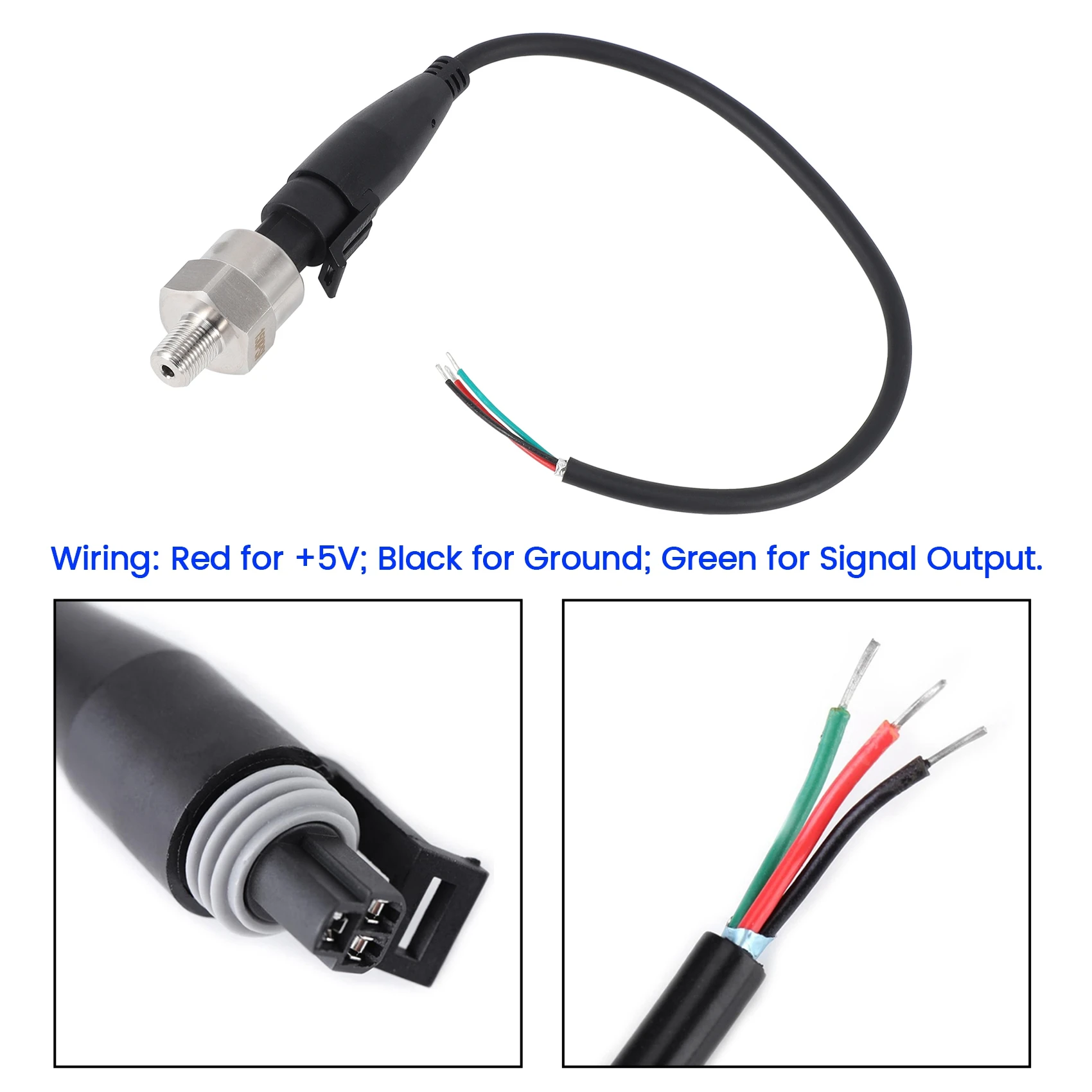 압력 센서 오일 연료 공기 수압 변환기, 압력 송신기 게이지, NPT 나사, 0-150 PSI, DC 5V, 1/8 인치