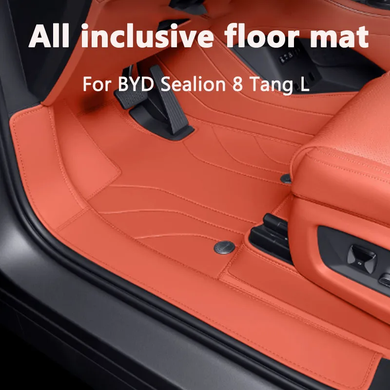 For BYD Sealion 8 Atto 8 2025-2026 Car All Inclusive Floor Mat Leather Foot Pads Anti-dirty Protector Cover Interior Accessories