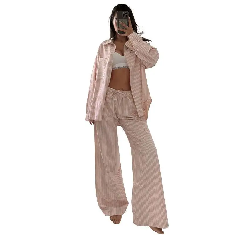 MLKSSJ صيف جديد Faion مخطط عادية بسيطة المرأة طويلة Sve السراويل الطويلة الترفيه بنطلون منتصف منخفضة الخصر المواد البلاستيكية