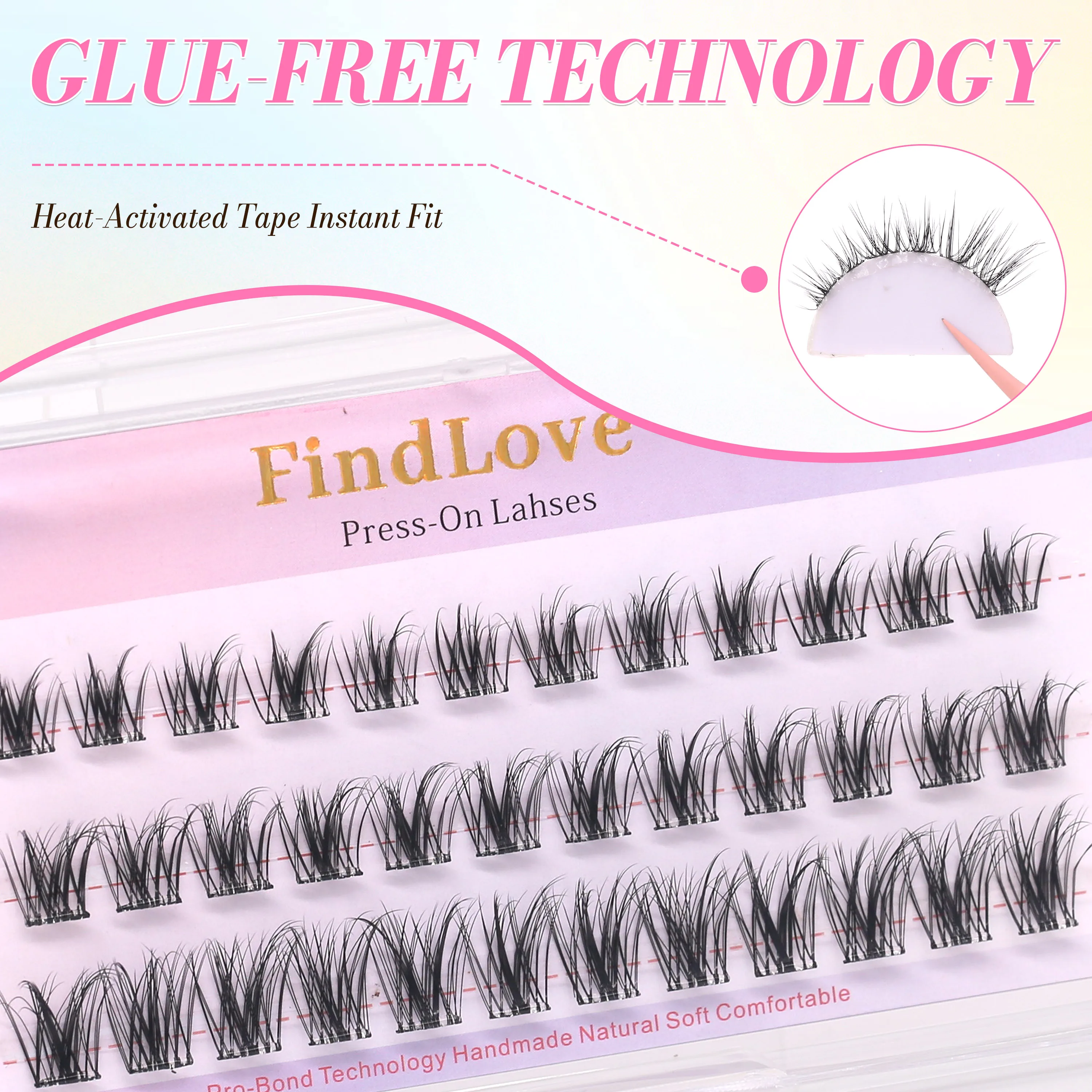 3Rows Mixed Upper Lashes Lower Lashes Friendly Beginner No Glue Need DIY Self Adhesive Eyelashes Extension Reusable 2-3times