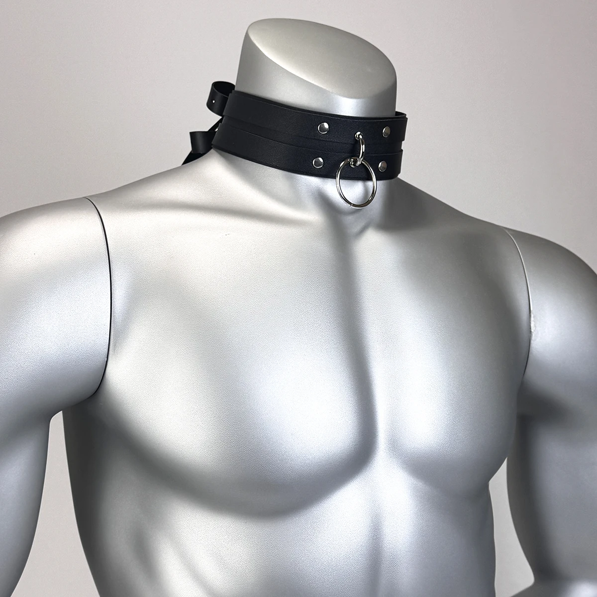 Modischer Herren-Harnischgürtel aus PU-Leder, Gothic-Stil, verstellbares Halsband, Y2K-Stil, Punk-Exotik-Halsband, geeignet für den täglichen Gebrauch – Detail 3