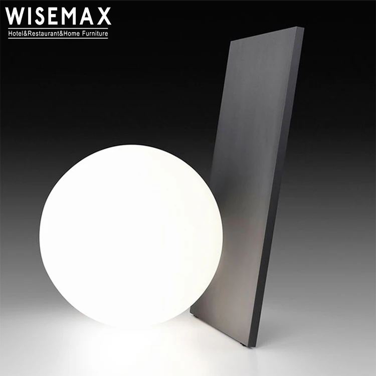 

WISEMAX FURNITURE Minimalist Home Decor Black Metal Frame Desk Lamp Ball Shape Button LED Table Lamp for Living Room