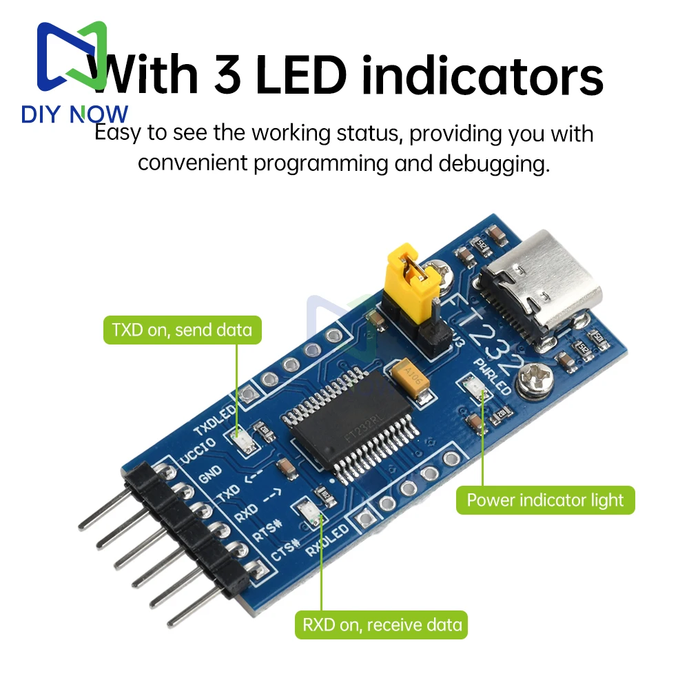 Kit modulo adattatore convertitore seriale da USB a TTL FT232 3.3V 5V FT232RL Breakout Mini scheda adattatore da USB a TTL per Arduino