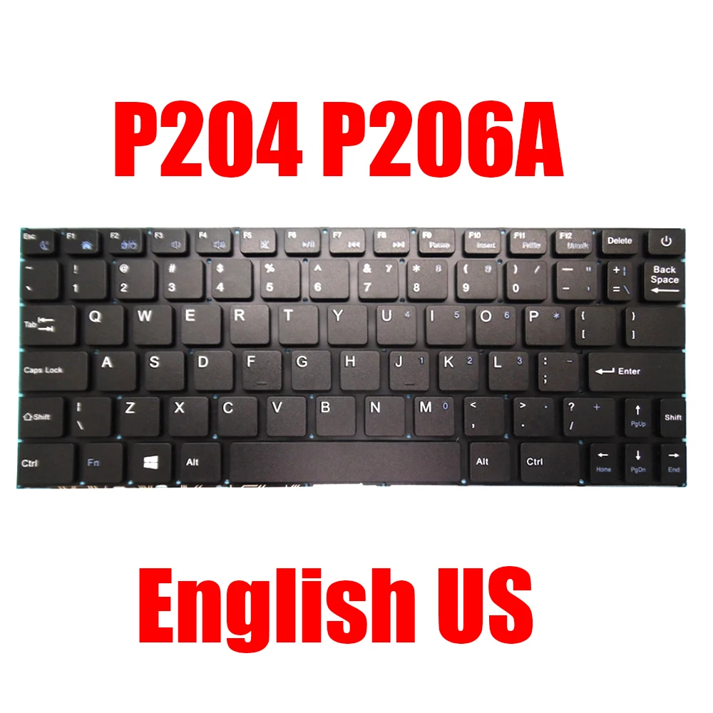 

Replacement Laptop Keyboard For Adreamer P204 P206 English US Black Without Frame New