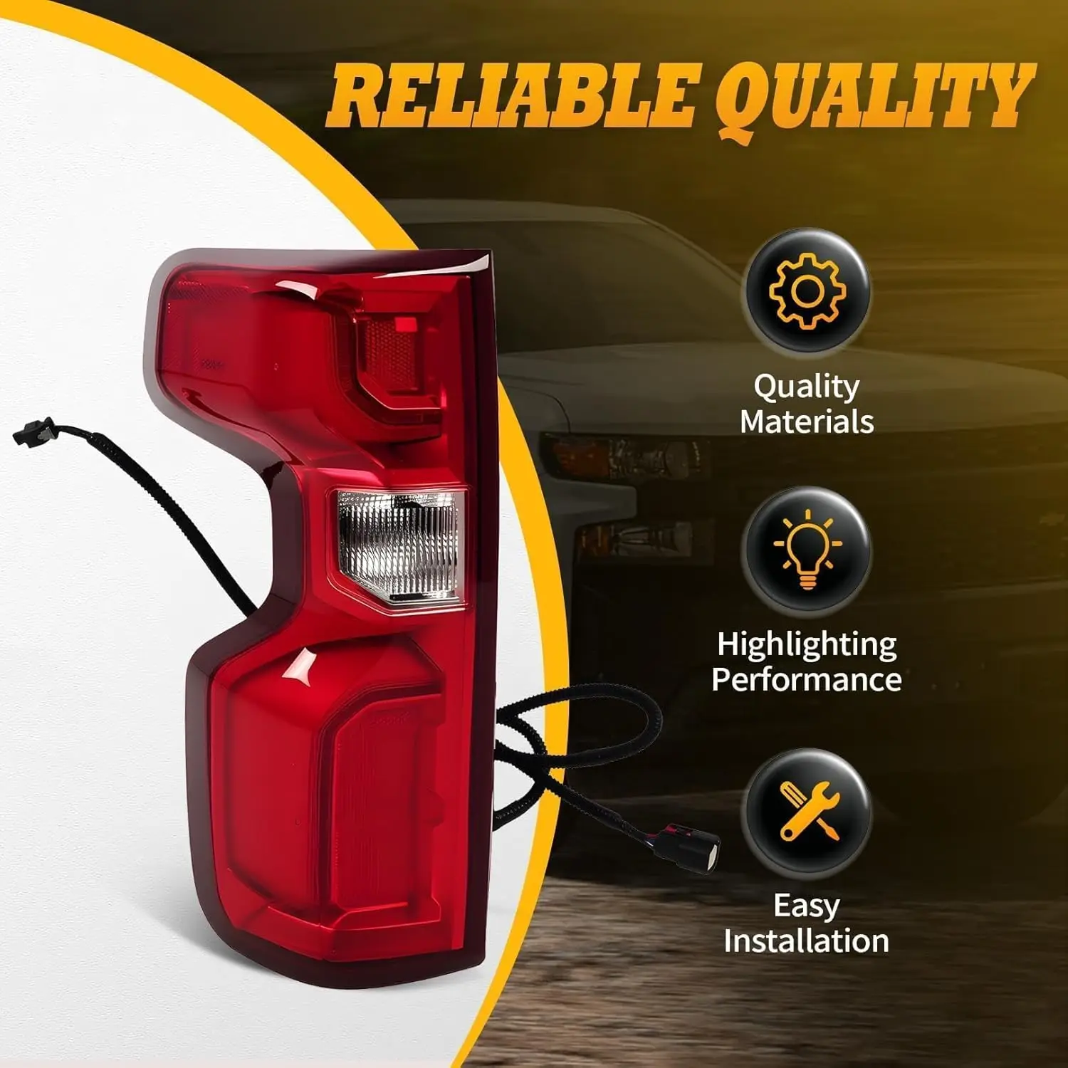 Left Tail Light Assembly for 2019-2023 Silverado 1500 2500HD 3500HD (Left)