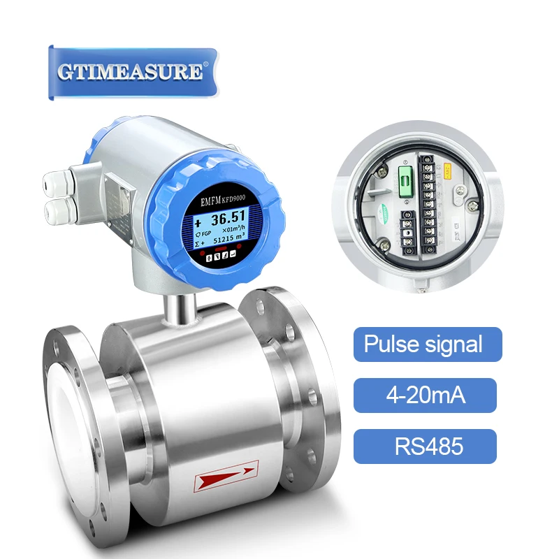 Electromagnetic Water Flow Meter Sewage Wastewater Salt Solution Modbus Water Flow Meter Milk Flow Meter SS 304 316