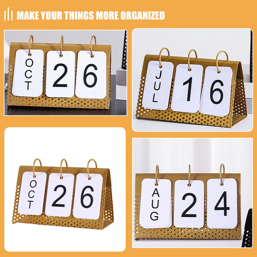 

2023 Metal Desk Calendar Exquisite Craftsmanship Hard Firm Stand Non Peel Colorful Print Bedroom Desktop Ornament Schedule
