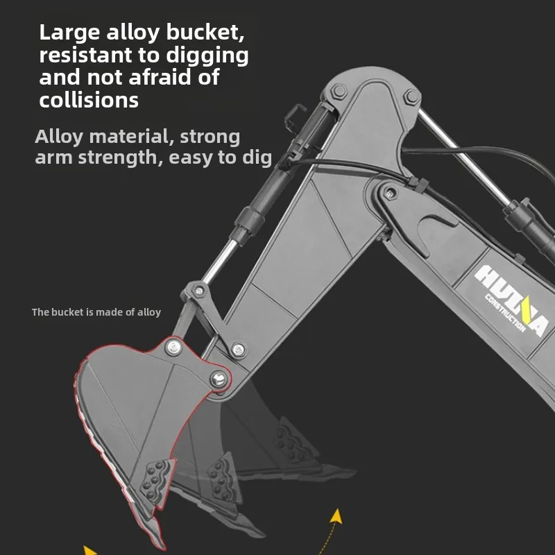 Huina 592 Alloy Excavator Remote Control Toy 22 Ton Large Construction Vehicle Model RC Car Toy for Children