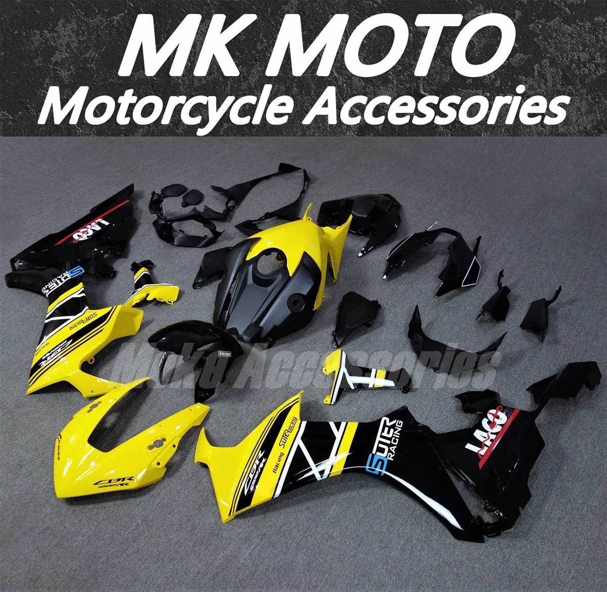 

Moke moto Motorcycle Fairings Kit Fit For Cbr1000rr 2017 2018 2019 Bodywork Set High Quality ABS Injection New Black Yellow