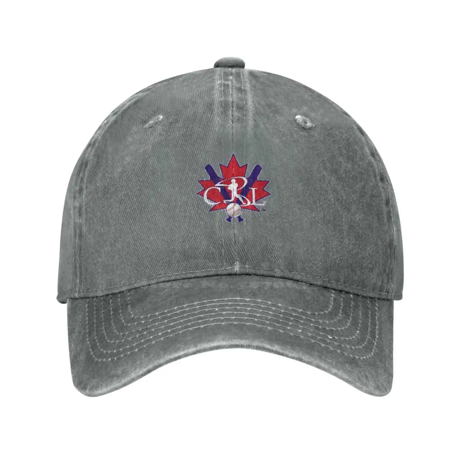 Casquette en denim avec logo de la ligue canadienne de baseball, chapeau de qualité