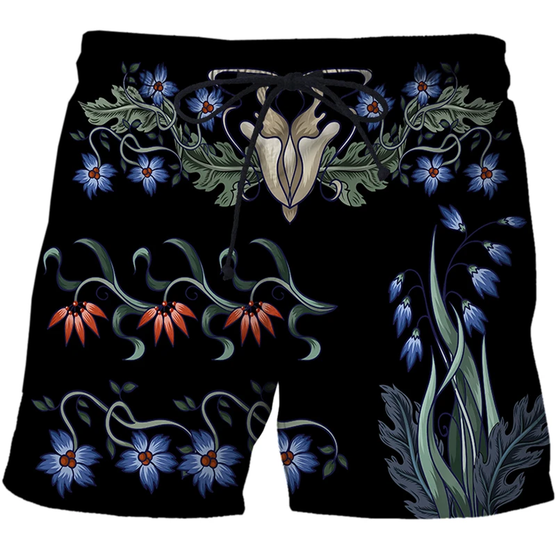 Forest Series Mens 3D Print Flower Beach Shorts Men's Shorts Funny Fashion Casual Personality Cool Beach Shorts Swimming Trunks