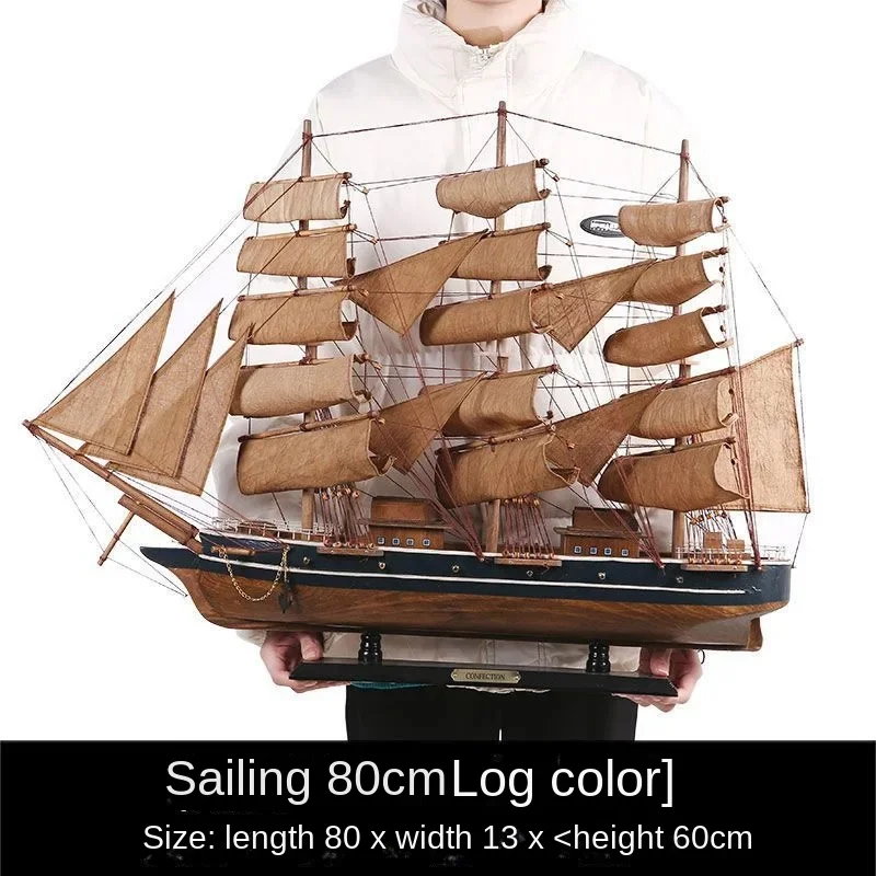 Imagen 5: Adornos de velero de vela lisos de madera maciza, escritorio elegante, regalo de apertura de oficina de líder Boss