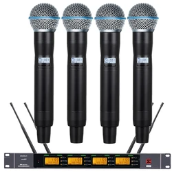 Super Cardioid 4-Channel Beta58 540-590MHz AD4Q Digital Wireless Microphone System B58 Dynmaic Handheld Stage Sing Speech