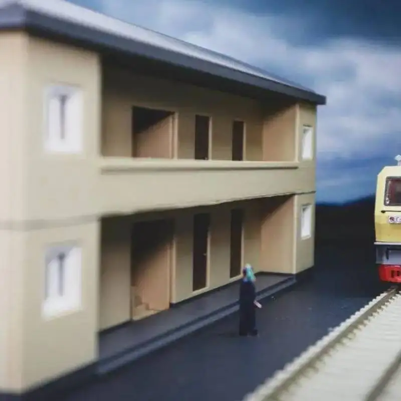 Miniatur N Maßstab Zug Plattform Gebäude Haus Modell DIY Zusammengebaute Spielzeug Architektur Gebäude Dekoration Kind Geschenk 1PCS