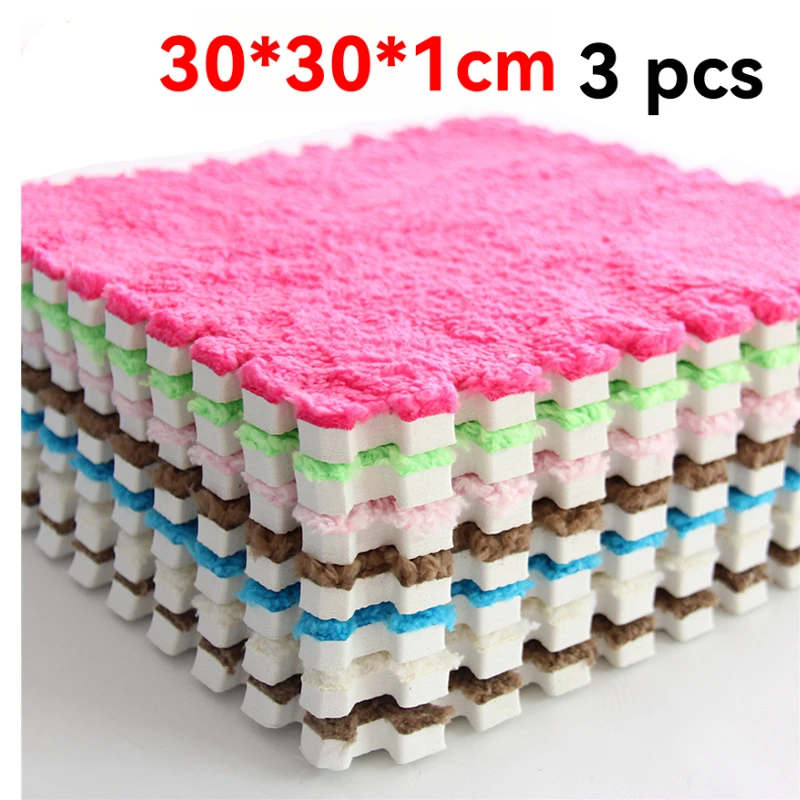 

30*30 см, 3 шт., плюшевый коврик-головоломка из пенопласта, игровой коврик из ЭВА для спальни, полное покрытие, напольный коврик для дома, комнаты, детский игровой коврик для ползания