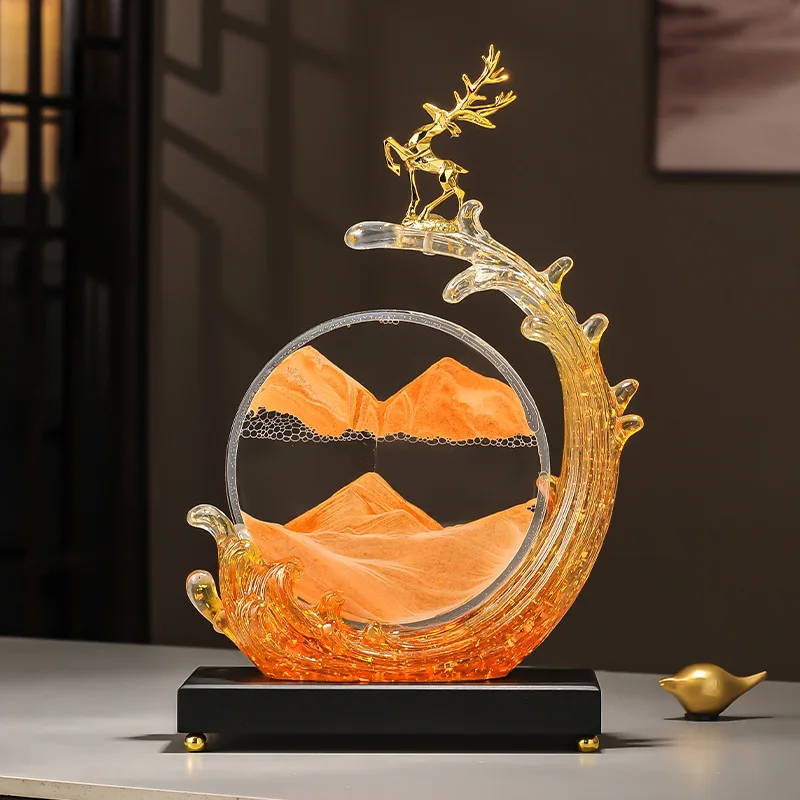 

Creative quicksand painting deer ornaments, dining side cabinets, living room TV cabinet, office high-end home furnishings