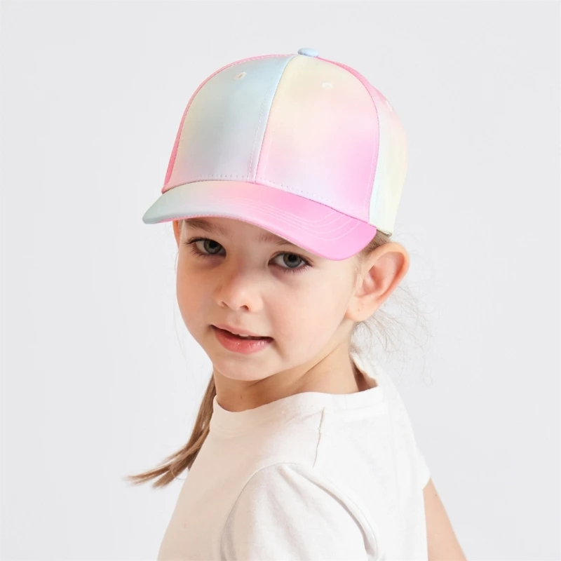 Gorra de béisbol con cola de caballo para niñas, gorro de moño desordenado alto con agujero de cola de caballo, sombreros transpirables para sombra