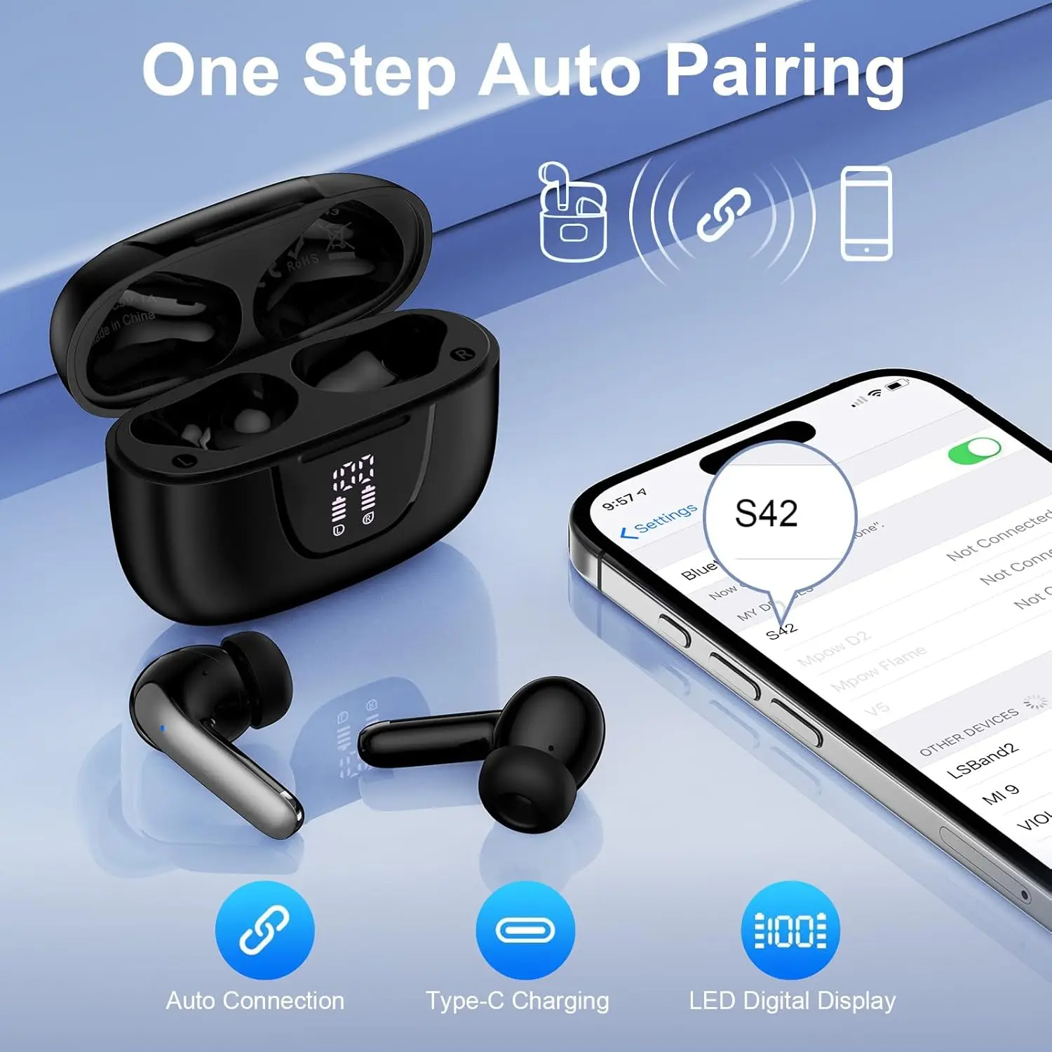 

Active Noise canceling Wireless headphone bluetooth stereo Dual earphone In-Ear ENC headset earbuds for xiaomi lenovo air pods