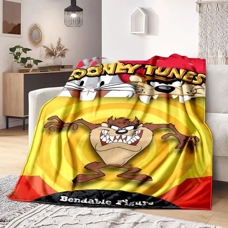 Cartoon Tasmanian Devil Blanket Lightweight Warm Throw Blanket Soft Cute Big Mouth Blankets for Living Room Bedroom Kidsroom