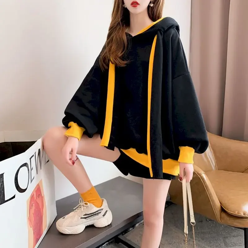 2025 Fashion Korean Fleece Thicken Hoodies Women Autumn/winter Loose Large Size Hooded Jacket Clothes Womens Casual Coat