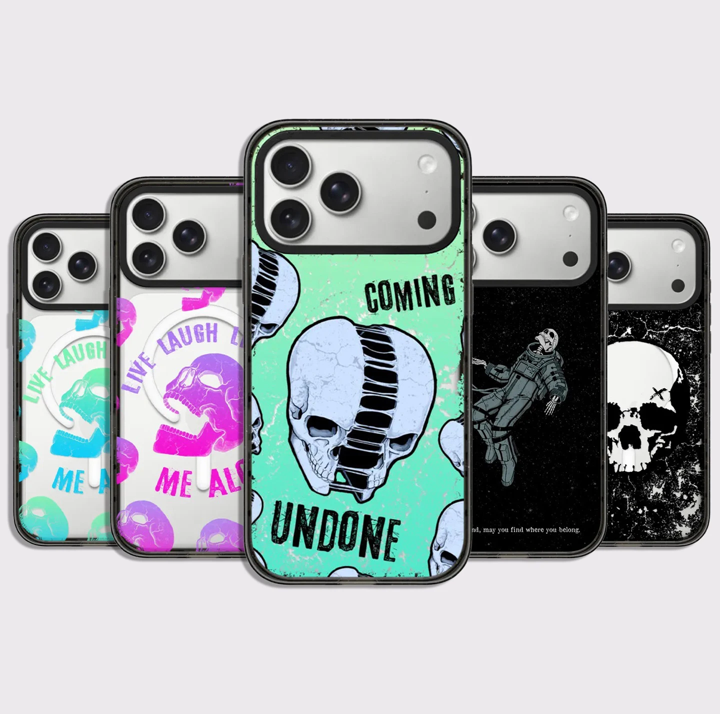 

Multicolor Skull Impact Black Border Magnetic Cover for IPhone 12 13 14 15 16 17 Pro Max Case for IPhone 17 Air