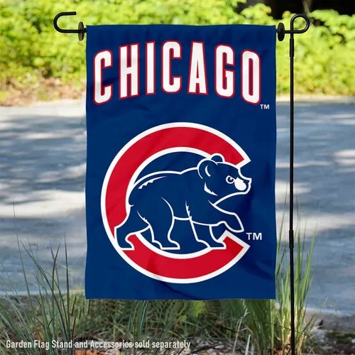 Chicago Baseball Walking Bear Garden Flag and Yard Banner qqp