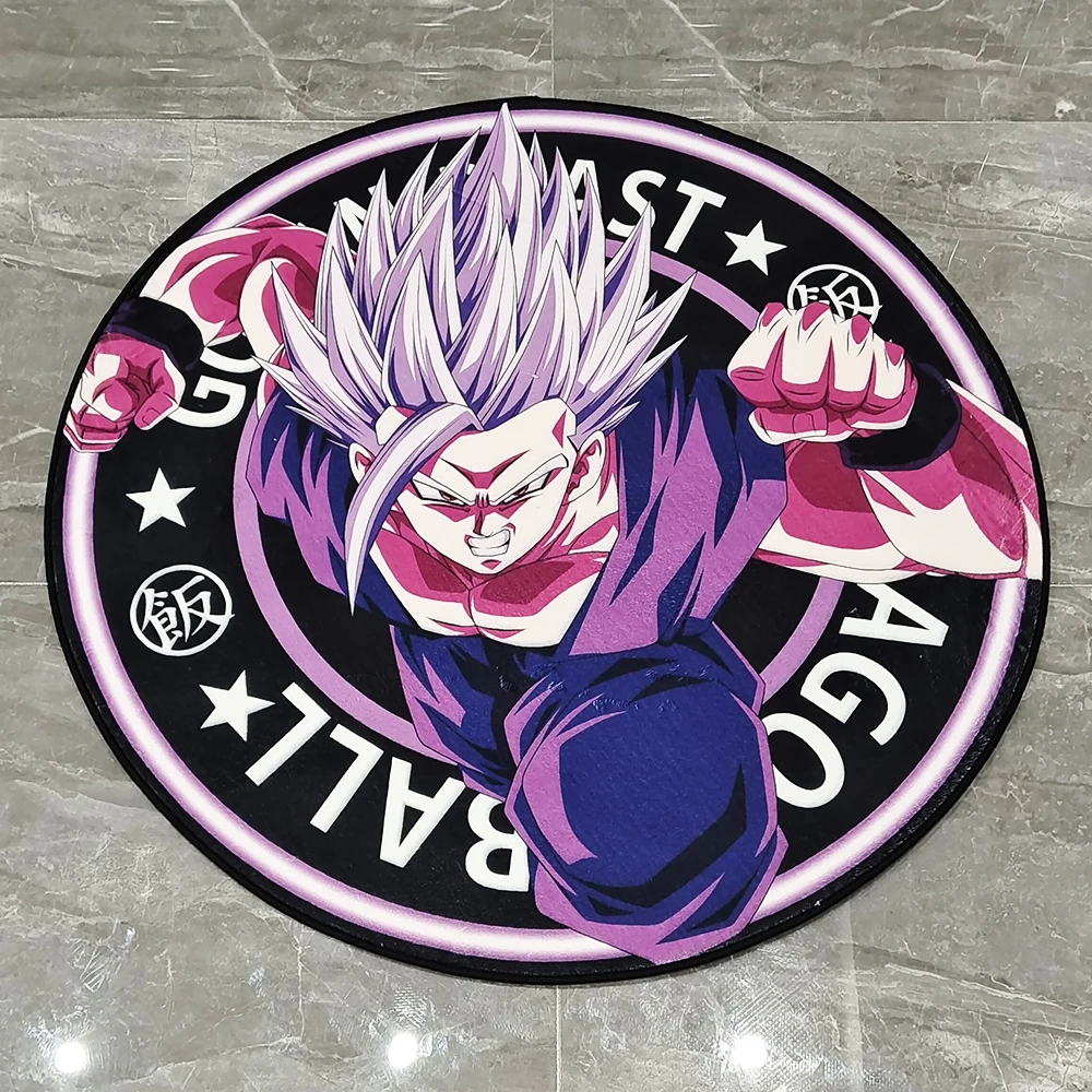 Circular Rugs Anime Dragon Ball Gohan Customize Cartoon Rug Handmade Carpet Area Rug for Home Decor