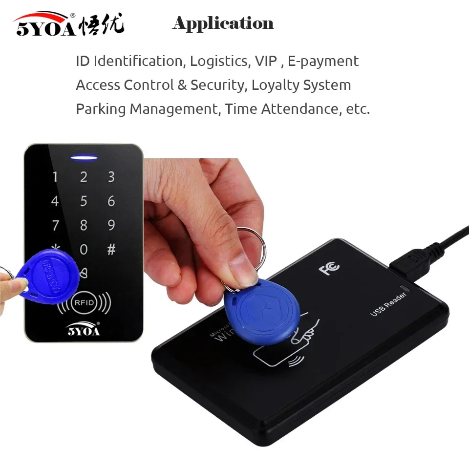5YOA 100pcs Proximity RFID Card Keyfobs 125KHz Access Control Smart Cards Colorful Key Fob for Security And Identification