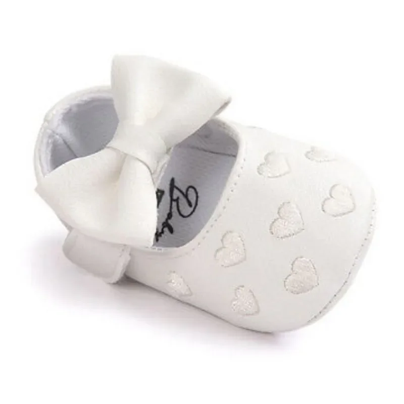 Newborn Baby Girl Bowknot Moccasins Soft Sole Crib Shoes Anti-slip Prewalker Solid Color Shoes