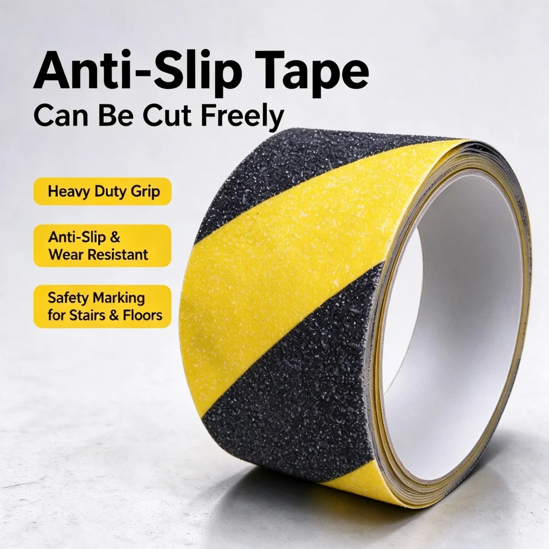 Anti slip seat belt, pedal seat belt, with high adhesive self-adhesive tape and hazard warning tape, suitable for stair treads