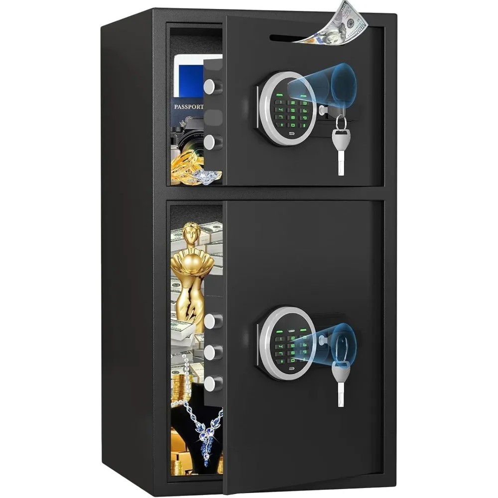 7.0 Cu ft Extra Large Home Safe Box Fireproof Waterproof, Digital Home Security Safe Box with Deposit Slot & Metal Storage Box