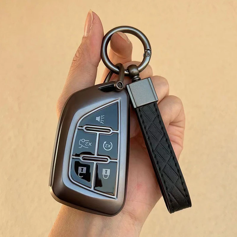 Funda para llave de coche de TPU con 5 botones, funda para llavero para Cadillac CT4 CT5 Escalade Cadillac 2019 2020 2021 2022, accesorios