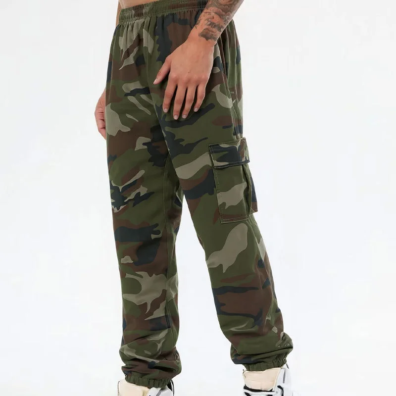 

Casual Camouflage Workwear Men's Loose Fit Large Size Trendy Sports Multi-ket Leisure Pants Polyester Fiber Youth Spring