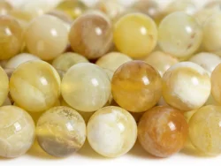 6/8/10 MM Genuine Natural Yellow Huang Aobao Beads Grade AAA Gemstone Full Strand Round Loose Beads 15