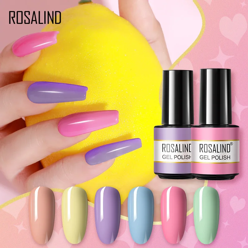 Rosalind-マニキュアキット,スパンコール,半永久的なベースコート,UV LEDランプ,カバー