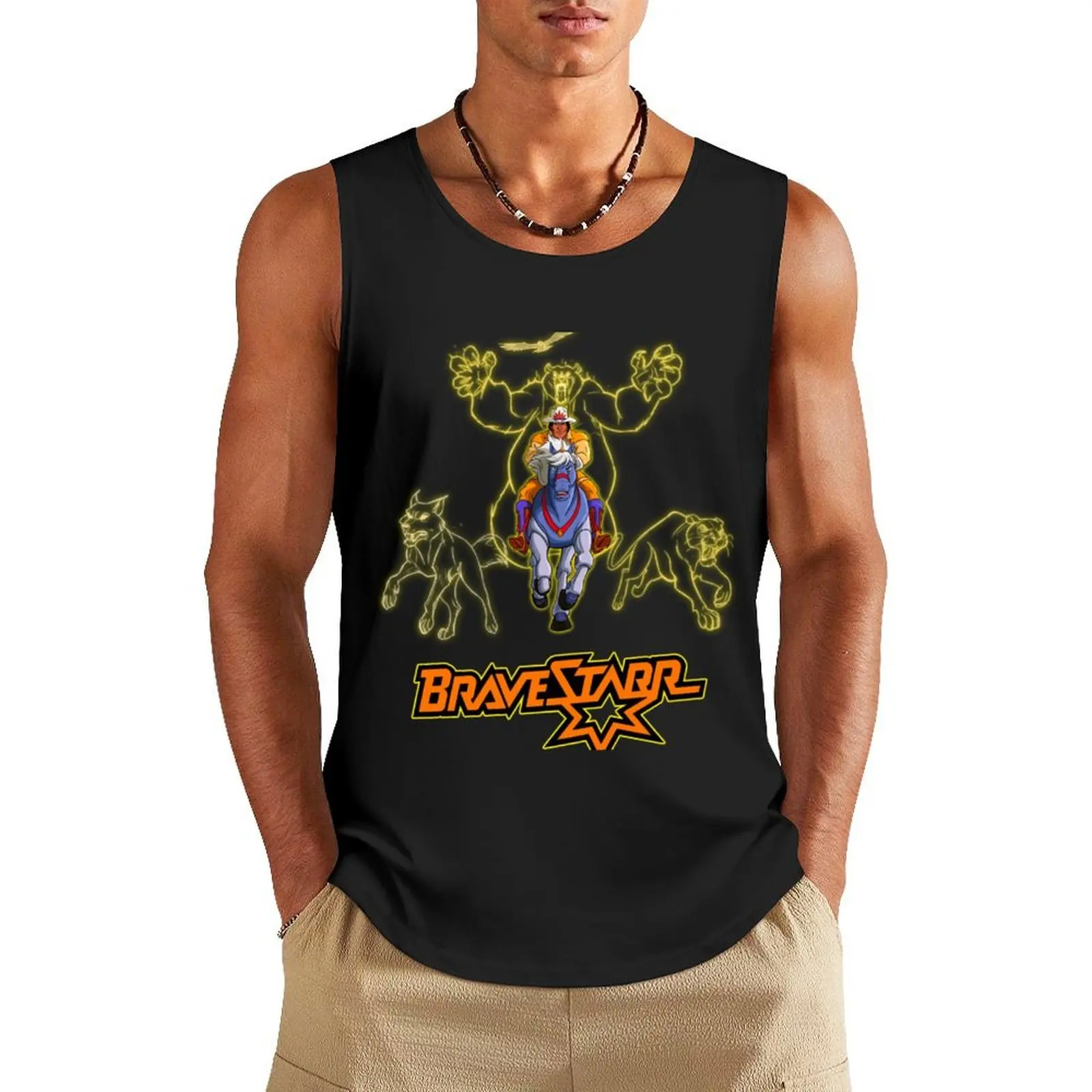 

Filmation&x27;s Bravestarr Essential . Tank Top sleeveless shirt man gym Men's gym t-shirt Sleeveless T-shirt