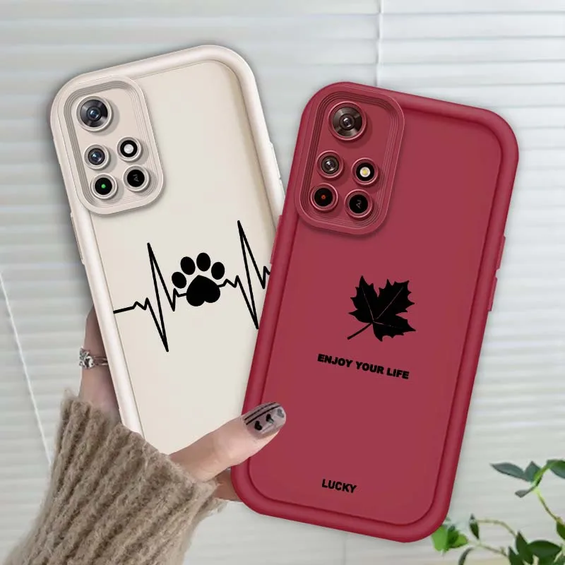 

Leaf Line Paw Popular For Xiaomi Mi Poco X3 X4 X5 X6 X7 M4 M5 M5s M6 M7 F4 F5 F6 Pro GT Plus 5G Eye Ladder Phone Case