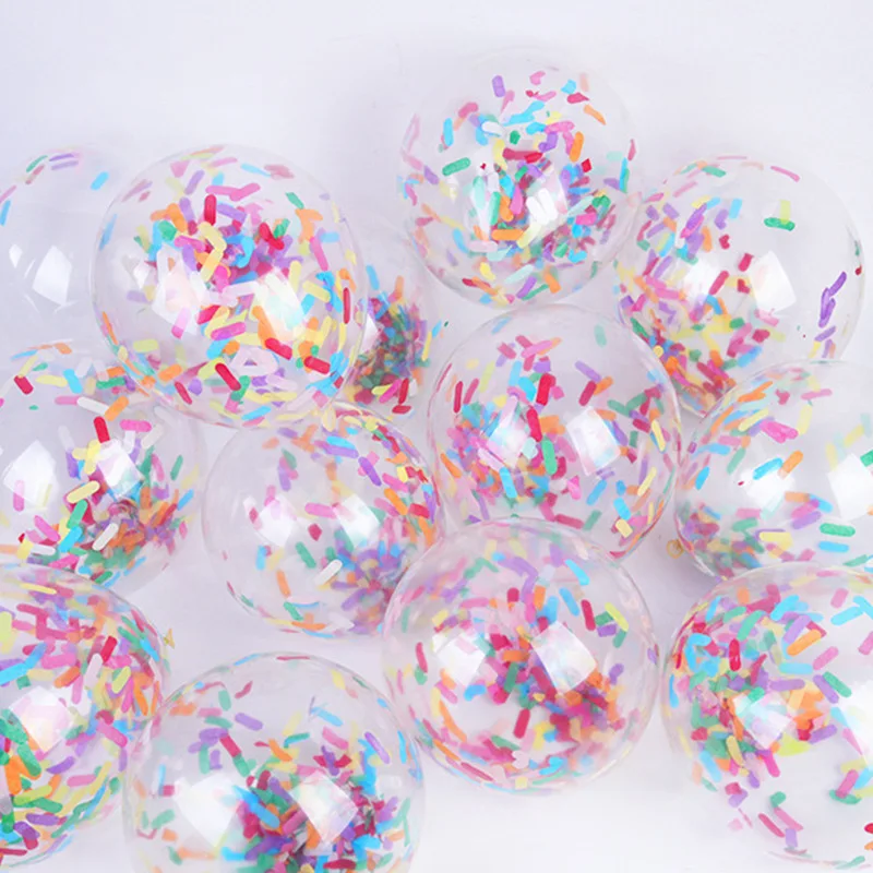 10 Stück Eiscreme-Luftballons, Geburtstag, Hochzeit, Party, Dekoration, lange Streifen, Papier, Konfetti, Latex-Ballons, Babyparty-Streusel