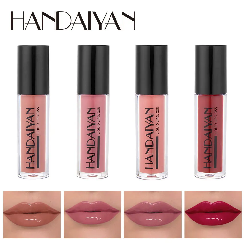 HANDAIYAN 4 pezzi di rossetti opachi liquidi Set Lip gloss tazza antiaderente impermeabile cosmetici coreani trucco per le donne