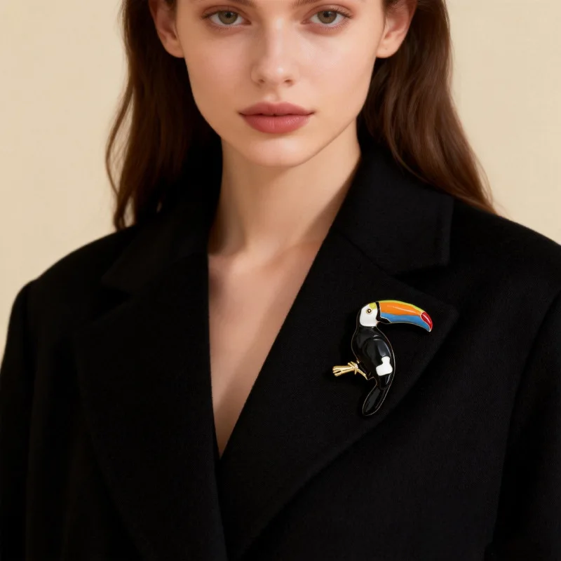 Colored Dropper Parrot Collar Necklace Pendant and Brooch Women Girls Gifts Fashion Jewelry Hot Sale Party Gift 2026 New Style